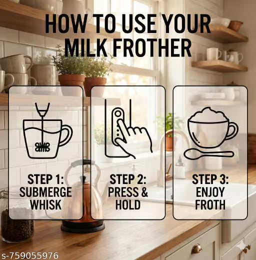 Electric Milk Frother and Coffee whisk