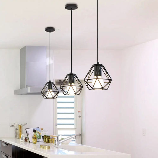 Geometric Pendant Hanging Light Holder ( Without Bulb )