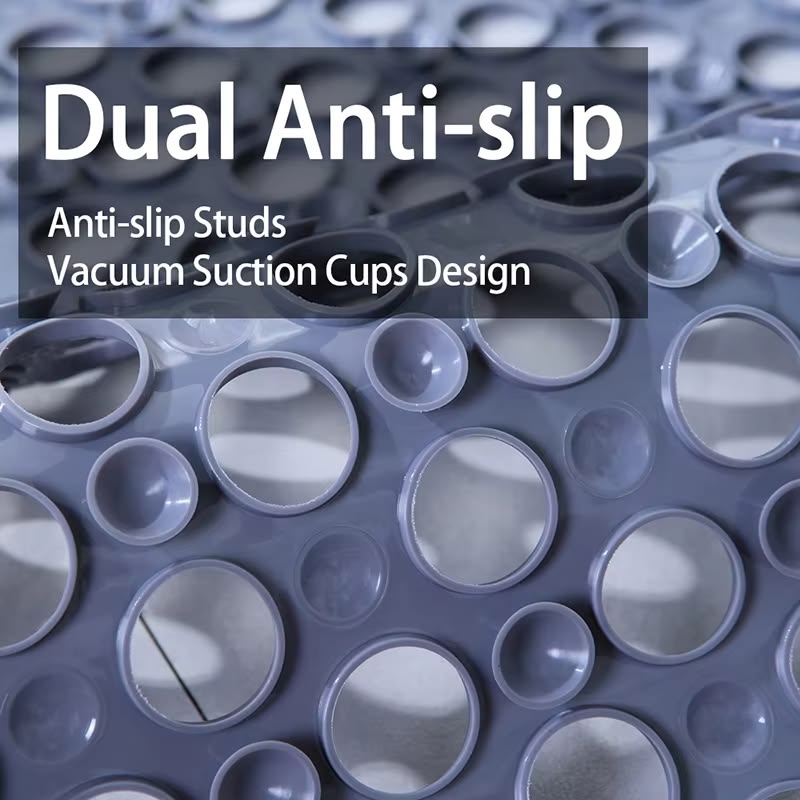 Silicone Non-Slip with Anti Slip Suction Cups Bath Mat