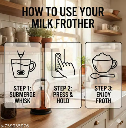Electric Milk Frother and Coffee whisk