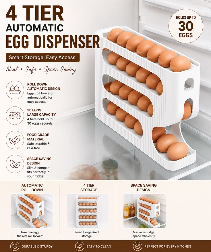4-Tier Automatic Egg Dispenser.