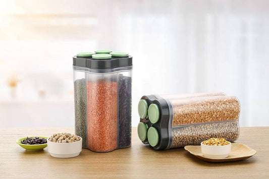 4-Compartment Multi-Grain Storage Container