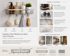 Stainless Steel Bathroom Rack with 4 Hooks