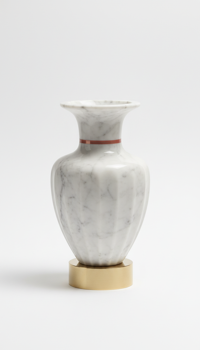 Marble Statement Vase with Sculpted Form
